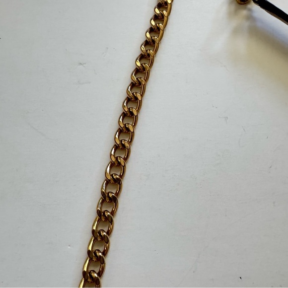 Michael Kors Gold Chain Strap Leather  Crossbody Bag - Picture 6 of 9